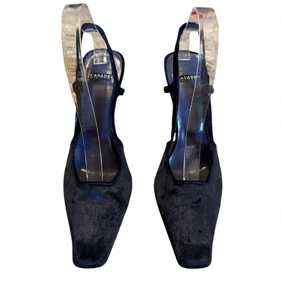 Casadei suede navy blue heel in size 8 - Picture 3 of 11
